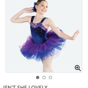 Elegant Kids Dance Costume in Purple and Blue